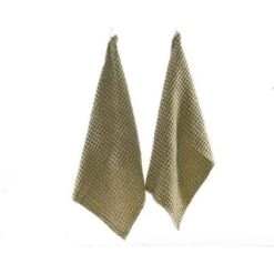 SET 2 TOVAGLIOLI IN COTONE COLOR VERDE ACCESSORI TAVOLA CUCINA PRANZO