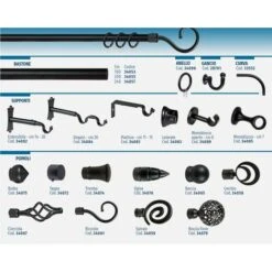 Pomolo Ricciolo In Ferro Nero Nuvole Ø 20 Mm