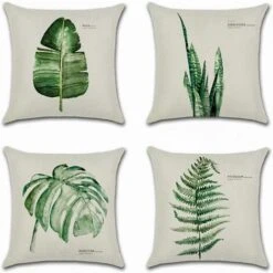 SOEKAVIA Set Di 4 Federe 45x45 Cm Cotone Lino Decorativo Federa Per Auto Divano Decorazioni Per La Casa Federe (singolo Lenzuolo Verde)