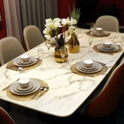 SOEKAVIA Tovaglietta In PVC Antiscivolo, Lavabile, Set Di 6 Tovagliette Eleganti E Resistenti Al Calore Per La Cucina Del Ristorante Golden-Round -Vendite ATMOSPHERA || None || Maxwell & Williams 35821299 5