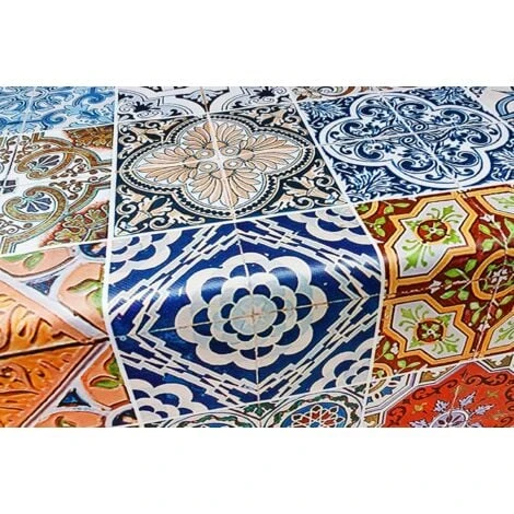 Tovaglia Antimacchia Cucina Moderna Tela Cerata Felpata Proteggi Copri Tavolo Piastrella Maiolica Retro - 140x50 Cm 4 Tovaglia Antimacchia Cucina Moderna Tela Cerata Felpata Proteggi Copri Tavolo Piastrella Maiolica Retro - 140x50 Cm - immagine 2