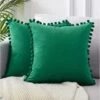 SOEKAVIA Fodera Per Cuscino In Velluto Da 2 Pezzi Fodera Per Cuscino Decorativo Super Morbida Fodera Per Cuscino In Palla Di Pelo Di Colore Puro Per La Casa Soggiorno Camera Da Letto Per Divano Fodera Per Cuscino (verde Scuro)