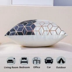 SOEKAVIA Fodera Per Cuscino In Cotone E Lino Con Geometria, Pianta Tropicale, Fenicottero, Per Divano, Casa, Soggiorno, Camera Da Letto, Decorazione, 45x45 Cm, Set Di 4 (cubo) -Vendite ATMOSPHERA || None || Maxwell & Williams 35906090 2