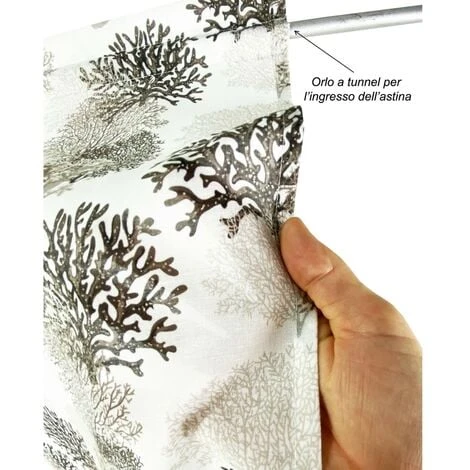 TENDINA Vetro MODERNA Larga 45 O 60 O 80 CORALLI BEIGE Misto Lino Made In Italy 1 Telo Cm. 45x150 5 TENDINA Vetro MODERNA Larga 45 O 60 O 80 CORALLI BEIGE Misto Lino Made In Italy 1 Telo Cm. 45x150 - immagine 3