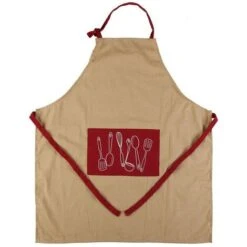 Grembiule Cucine Tessile (80 X 70 Cm) Beige Beige