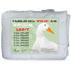 PIUMINO OCA Stream ESTIVO Leggero 150 GR. 80% PIUMA OCA 20% PIUMINO OCA Bicolore SINGOLO 1 PIAZZA CM. 155X200