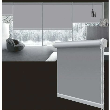 Tenda A Rullo Avvolgibile Porta Finestra Casa Ufficio Parete Soffitto Grigio - 60x180 Cm 4 Tenda A Rullo Avvolgibile Porta Finestra Casa Ufficio Parete Soffitto Grigio - 60x180 Cm - immagine 2