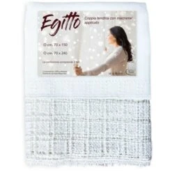 COPPIA Tendina A Vetro EGITTO Con PIZZO Macramè Bianco COPPIA (2 TELI) CM. 70X150
