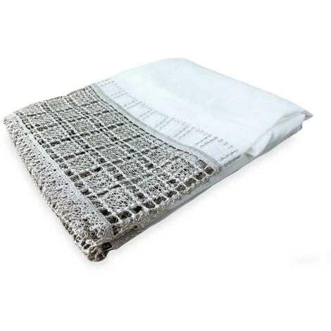 COPPIA Tendina A Vetro EGITTO Con PIZZO Macramè Grigio COPPIA (2 TELI) CM. 70X150 7 COPPIA Tendina A Vetro EGITTO Con PIZZO Macramè Grigio COPPIA (2 TELI) CM. 70X150 - immagine 5