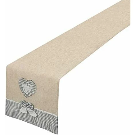 Tovaglia Cucina Runner Centrotavola Shabby Chic Cuore Ricamato - 40x135 Cm 3 Tovaglia Cucina Runner Centrotavola Shabby Chic Cuore Ricamato - 40x135 Cm