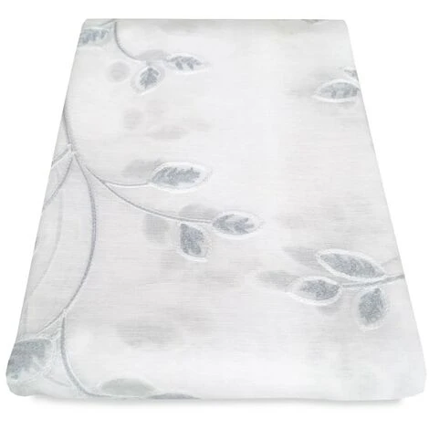 COPPIA Tendina VETRO LEAF Ricamata GRIGIO COPPIA (2 TELI) CM. 60X240 5 COPPIA Tendina VETRO LEAF Ricamata GRIGIO COPPIA (2 TELI) CM. 60X240 - immagine 3