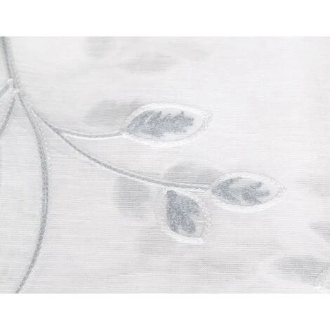 COPPIA Tendina VETRO LEAF Ricamata GRIGIO COPPIA (2 TELI) CM. 60X240 6 COPPIA Tendina VETRO LEAF Ricamata GRIGIO COPPIA (2 TELI) CM. 60X240 - immagine 4