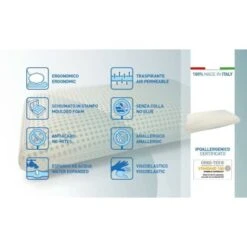 Talamo Italia Cuscino Per Letto, 100% Made In Italy, Guanciale Sfoderabile A Saponetta In Memory Foam Forato, Anallergico E Traspirante, 70x40xh16 Cm., Con Imballo Rinforzato -Vendite ATMOSPHERA || None || Maxwell & Williams 41162459 4