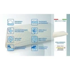 Talamo Italia Set Di 2 Cuscini Per Letto, 100% Made In Italy, Guanciale Sfoderabile A Saponetta In Memory Foam Forato, Anallergico E Traspirante, 70x40xh16 Cm, Con Imballo Rinforzato -Vendite ATMOSPHERA || None || Maxwell & Williams 41214226 4