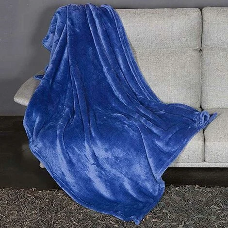 Coperta Plaid Kanguru Fluffi In Tessuto Pile Blu 130x170cm Singolo Divano 3 Coperta Plaid Kanguru Fluffi In Tessuto Pile Blu 130x170cm Singolo Divano