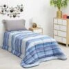 Baroni Home Trapunta Invernale - Piumone Caldo E Morbido - Righe Blu - Singolo - 170x260 Cm