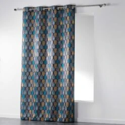 TENDA C/OCCHIELLI 140X260 POL.STAMPATO PALPITO Colore Antracite