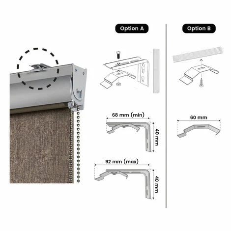 Tenda A Rullo Oscurante Con Finiture Premium, Premium Marrone, 100 X 250cm 6 Tenda A Rullo Oscurante Con Finiture Premium, Premium Marrone, 100 X 250cm - immagine 4