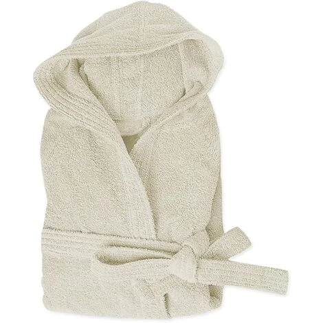 Accappatoio Spugna 100% Cotone Tinta Unita Morbido Uomo Donna Cintura Tasche Cappuccio Panna - XXL -Vendite ATMOSPHERA || None || Maxwell & Williams 47245398 1