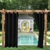 Kueatily Tende Da Esterno Per Giardino, Patio, Gazebo, Tenda Oscurante, Antivento, Protezione UV, Resistente Alla Muffa, Tende Termiche Isolanti Con Passacavo, L 132 Cm X A 238 Cm, 2 Pannelli, Nero