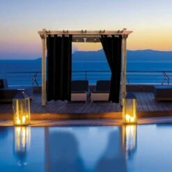 Kueatily Tende Da Esterno Per Giardino, Patio, Gazebo, Tenda Oscurante, Antivento, Protezione UV, Resistente Alla Muffa, Tende Termiche Isolanti Con Passacavo, L 132 Cm X A 238 Cm, 2 Pannelli, Nero -Vendite ATMOSPHERA || None || Maxwell & Williams 47437815 3