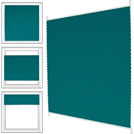 ECD Germany Tenda Plissettata Per Finestre E Porte Klemmfix A Rullo 100 X 200 Cm Blu Petrolio Opaco Protezione Dal Sole Con Supporto A Morsetto Easy Fix Senza Foratura Tende Oscuranti Avvolgibili 6 ECD Germany Tenda Plissettata Per Finestre E Porte Klemmfix A Rullo 100 X 200 Cm Blu Petrolio Opaco Protezione Dal Sole Con Supporto A Morsetto Easy Fix Senza Foratura Tende Oscuranti Avvolgibili - immagine 4