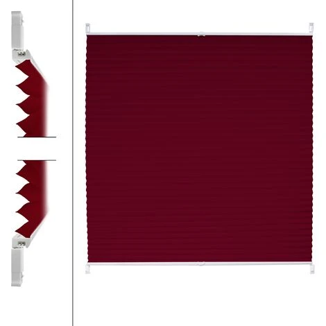 ECD Germany Tenda Plissettata Per Finestre E Porte Klemmfix A Rullo 50 X 100 Cm Bordeaux Opaco Protezione Dal Sole Con Supporto A Morsetto Easy Fix Senza Foratura Tende Oscuranti Avvolgibili 4 ECD Germany Tenda Plissettata Per Finestre E Porte Klemmfix A Rullo 50 X 100 Cm Bordeaux Opaco Protezione Dal Sole Con Supporto A Morsetto Easy Fix Senza Foratura Tende Oscuranti Avvolgibili - immagine 2
