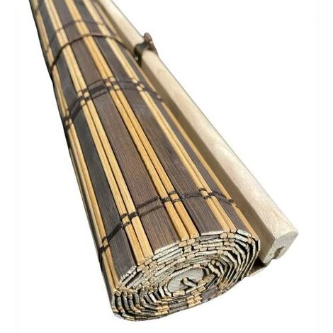 Tapparella In Listelli Di Bambu' 100x160H Cm Midollino Marrone Scuro Con Carrucola Marisa 4 Tapparella In Listelli Di Bambu' 100x160H Cm Midollino Marrone Scuro Con Carrucola Marisa - immagine 2