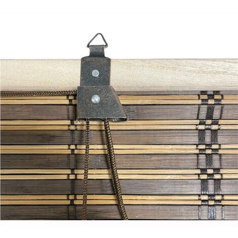 Tapparella In Listelli Di Bambu' 100x160H Cm Midollino Marrone Scuro Con Carrucola Marisa 5 Tapparella In Listelli Di Bambu' 100x160H Cm Midollino Marrone Scuro Con Carrucola Marisa - immagine 3