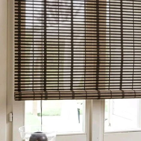 Tapparella In Listelli Di Bambu' 100x160H Cm Midollino Marrone Scuro Con Carrucola Marisa 7 Tapparella In Listelli Di Bambu' 100x160H Cm Midollino Marrone Scuro Con Carrucola Marisa - immagine 5