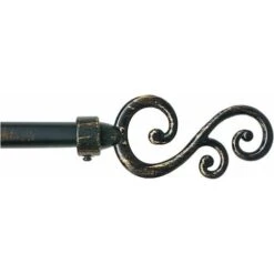 Bastone Tenda Ferro Estendibile 120-210 Asta Scorritenda Modello Spirali - Nero Oro