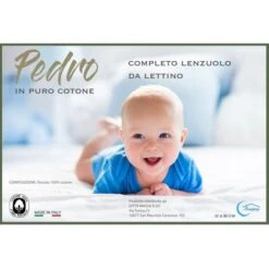 COMPLETO LENZUOLO PEDRO Per Lettino BAMBINO In Tinta Unita Puro Cotone Azzurro -Vendite ATMOSPHERA || None || Maxwell & Williams 50506572 3