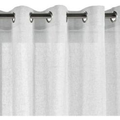 Tenda Filtrante Effetto Lino Con Occhielli O Nastro, Misura Xxl, Bianco Occhielli, 140 X 300cm