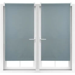 Set Da 2 Tende A Rullo Oscuranti, Tenda Termica, Catenella Laterale, Senza Fori, HxL 70x210, Tessuto, Grigio