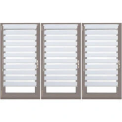 3x Tende Plissettate A Rullo, In Tessuto E Poliestere, Per Interni, Senza Trapano, HxL 60x150 Cm, Bianco