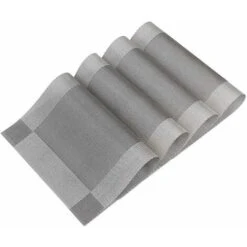 Tovagliette,Lavabile Tabella Posto Per La Cena Mats Protector Decorazione Set 4 Non-scivolose Resistenti Al Calore Tovagliette Per Il Ristorante - Grigio