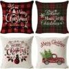Set Di 4 Federa Di Natale, Albero Di Natale Fiocco Di Neve Renna Decorazioni Per La Casa Federe Di Lino Vacanze Di Natale Fattoria Casa Camera Da Letto Cuscino (C) -Vendite ATMOSPHERA || None || Maxwell & Williams 52007601 1