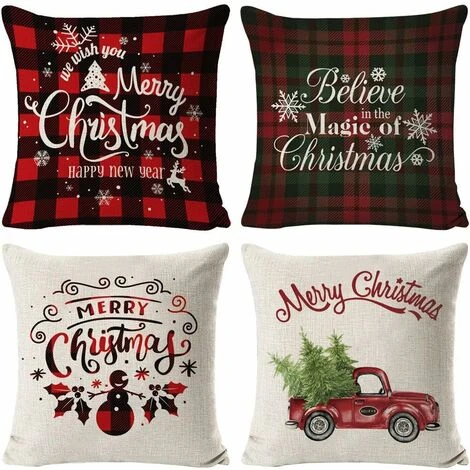 Set Di 4 Federa Di Natale, Albero Di Natale Fiocco Di Neve Renna Decorazioni Per La Casa Federe Di Lino Vacanze Di Natale Fattoria Casa Camera Da Letto Cuscino (C) 2 Set Di 4 Federa Di Natale, Albero Di Natale Fiocco Di Neve Renna Decorazioni Per La Casa Federe Di Lino Vacanze Di Natale Fattoria Casa Camera Da Letto Cuscino (C)