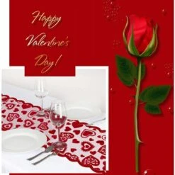 Valentine's Day Runner Da Tavola Red Love Runner Da Tavola 33x183cm Decorazione Da Tavola In Lino (Stile A) -Vendite ATMOSPHERA || None || Maxwell & Williams 52008433 4