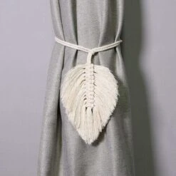 LangRay Tenda Con Coulisse Tenda Boho Portatenda Portatenda Fermacravatta Set Fermacravatta Fermacravatte Fatto A Mano Corda Di Cotone Lavorata A Maglia Per Soggiorno, Camera Da Letto, Libreria, Hotel