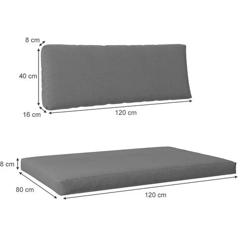 Cuscini Pallet „Modern“ Set Di 4 Grigio Vicco 5 Cuscini Pallet „Modern“ Set Di 4 Grigio Vicco - immagine 3