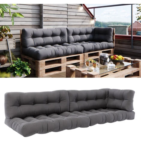 Cuscini Pallet „Classic“ Set Di 5 Grigio Vicco 4 Cuscini Pallet „Classic“ Set Di 5 Grigio Vicco - immagine 2