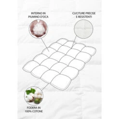 Piumino In Vera Piuma D'Oca 90/10 Invernale Autunnale Caldo 320Gr/Mq Piumone 3 Misure Singolo Piazza Mezza Matrimoniale Bianco Bianco - Singolo -Vendite ATMOSPHERA || None || Maxwell & Williams 53668201 3