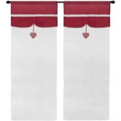 Tende Porta Finestra Coppia 2 Pz Interno Semitrasparente Tessuto Bordeaux - 60x150 Cm
