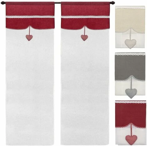 Tende Porta Finestra Coppia 2 Pz Interno Semitrasparente Tessuto Bordeaux - 60x150 Cm 6 Tende Porta Finestra Coppia 2 Pz Interno Semitrasparente Tessuto Bordeaux - 60x150 Cm - immagine 4