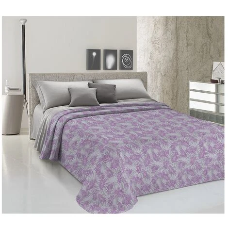Copriletto Estivo Made In Italy 100% Cotone Piquet 3 Misure Linea Palme Rosa - Singolo 3 Copriletto Estivo Made In Italy 100% Cotone Piquet 3 Misure Linea Palme Rosa - Singolo