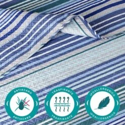 Baroni Home Trapuntino Copriletto Primaverile Estivo In Microfibra. Trapunta Estiva Singolo 170x250 Cm - Righe Blu -Vendite ATMOSPHERA || None || Maxwell & Williams 54679370 3
