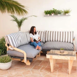 Cuscino Per Pallet Toldotex Cielo Blu Fodera Schienale Angolo 65x45x25 (a Righe) Senza Imbottitura Cielo Blu -Vendite ATMOSPHERA || None || Maxwell & Williams 54724631 4