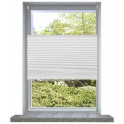 Nova Tenda Plissè Bianca Oscurante Con Asta In Alluminio Moderna Varie Dimensioni Dimensioni : 110 X 150 Cm