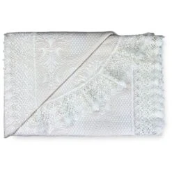 COPRILETTO Con Pizzo MACRAMÈ Panna MATRIMONIALE Idea SPOSA Con Federe Coordinate